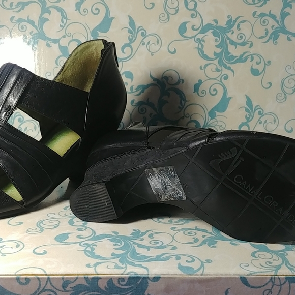 Canal Grande Black wedge Sandals - Picture 4 of 5